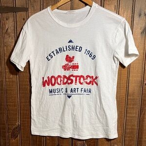 White Woodstock Graphic T-Shirt